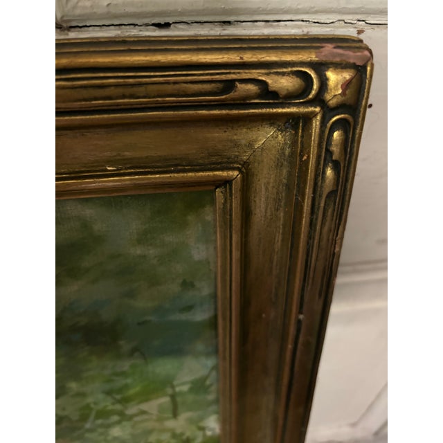 1920s 1920s Vintage Oil Painting of an Adirondack Cabin, Framed For Sale - Image 5 of 8