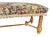 Wood Vintage Jacobean Tapestry Hall Bench With Turned Wood Legs, Scalloped Fringe & Upholstered Floral Seat For Sale - Image 7 of 12