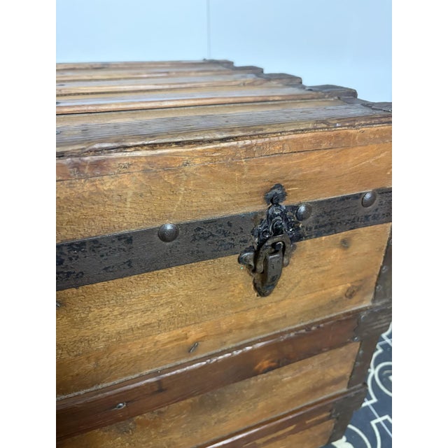 Antique Wooden Steamer Trunk, 1890s For Sale - Image 11 of 15