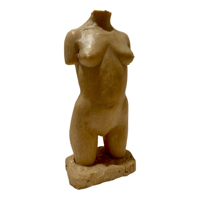 Mid 20th Century Larry Mohr Signed Resin Figurative Torso Sculpture Modernist Female Form For Sale