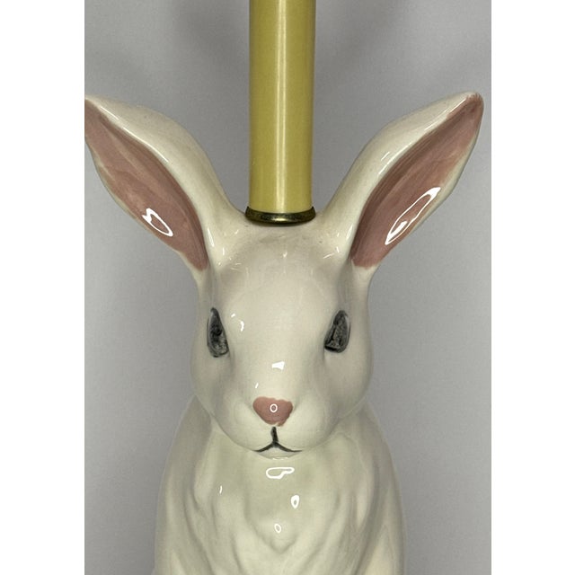1990s 1990s Rabbit Table Lamp With Green Base For Sale - Image 5 of 13