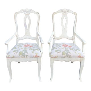 2000s Ethan Allen Country French Birch Dining Chairs - a Pair (26-6202a Brittany) For Sale