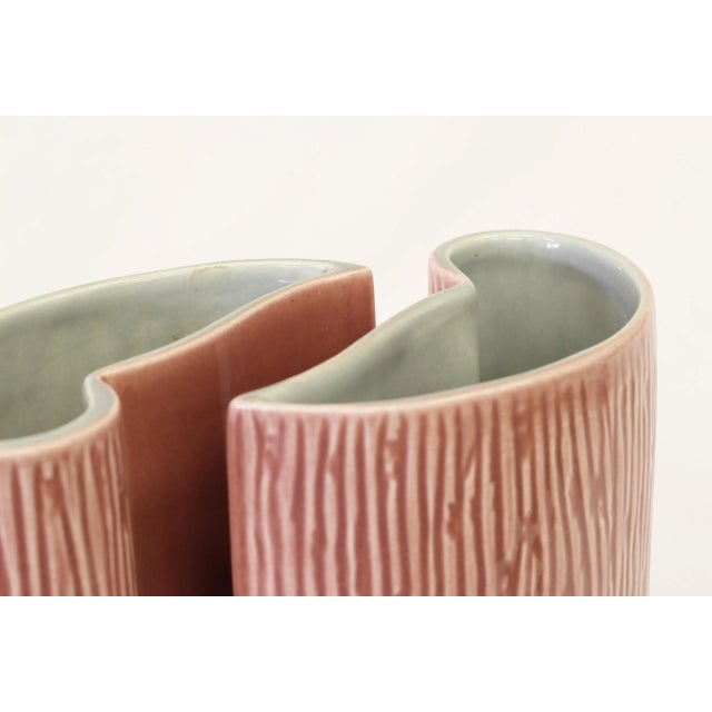 Rare Belle Kogan for Red Wing pair of B2113 Textura Vases. In great condition overall. Each piece measures 7" H x 5 3/4" W...