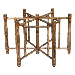Authentic McGuire Vintage Bamboo Dining Table Base, Hexagonal Shape For Sale