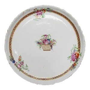 18th Century Antique Qianlong Famille Rose Plate