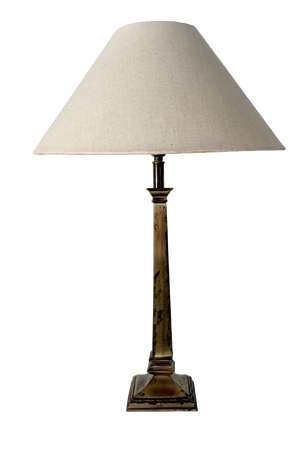 Patinated Brass Column Lamp, Britain, 1940s