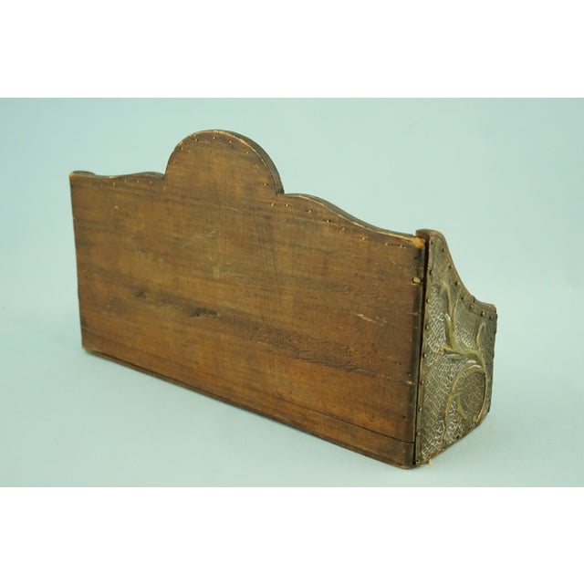 Hand-Embossed Copper Letter Box with Bas-Relief of Birds in Wood, 19th Century For Sale - Image 5 of 18