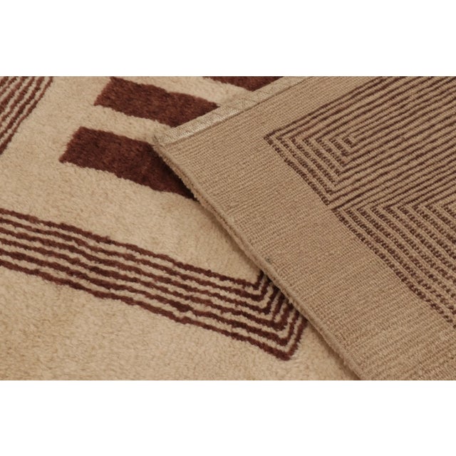 Brick Red Contemporary Art Deco Style Wool Rug in Chocolate Brown by Rug & Kilim, India For Sale - Image 8 of 10