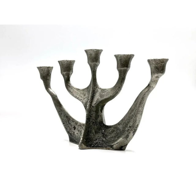 Brutalist Cast Iron Candleholder by Horst Dalbeck, 1970s For Sale - Image 4 of 10