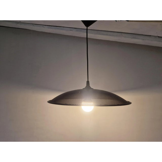 Danish Postmodern Perforated Metal Hanging Lamp, 1980s For Sale - Image 4 of 9