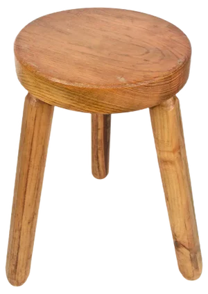 Mid-Century French Modern Wooden Tripod Stool in the style of Charlotte Perriand, 1950s