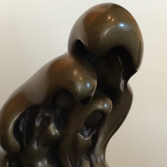 Studio Contemporary Abstract Bronze Sculpture Fluid Merging Forms Roots; People, Family Tree Initials j.b.c. For Sale - Image 10 of 12