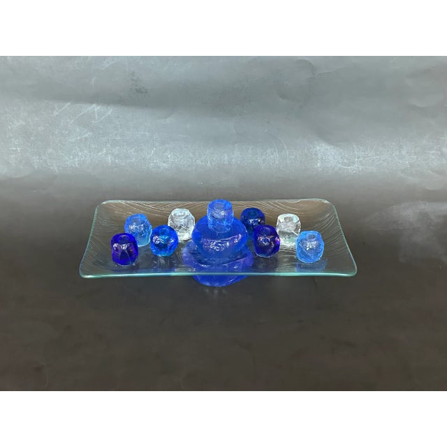 Contemporary Vintage Art Glass Menorah For Sale - Image 3 of 12