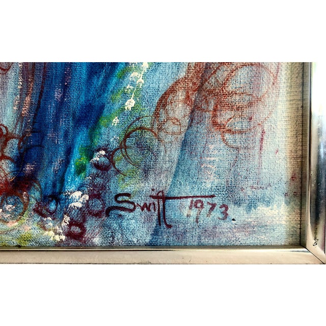 Abstract 1973 Painting, “Mystic Fires,” Signed by Swift For Sale - Image 11 of 13