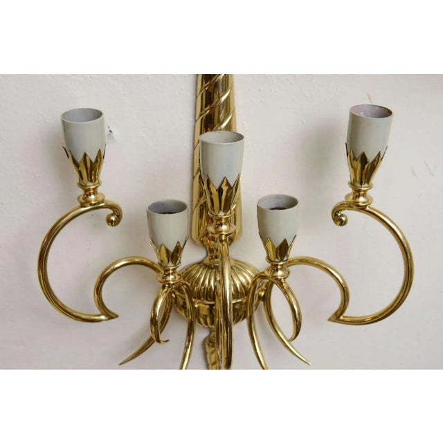 1950s Italian Brass Sconces - Pair For Sale - Image 5 of 10