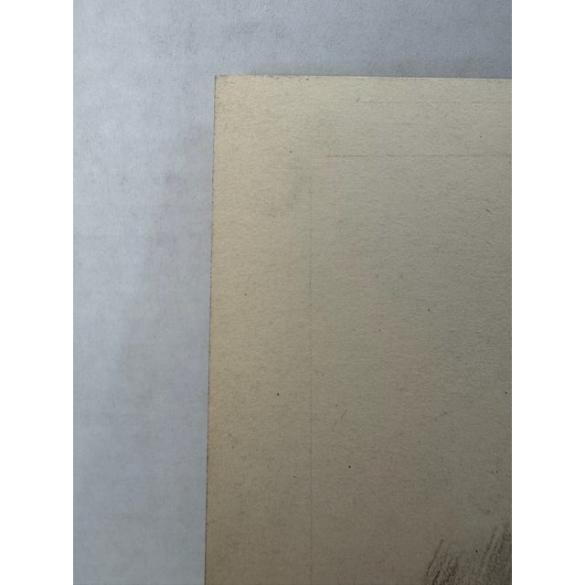 1940s 1940s Original Signed Graphite Illustration of Child Playing Trumpet, 10 × 7.75 In. For Sale - Image 5 of 7