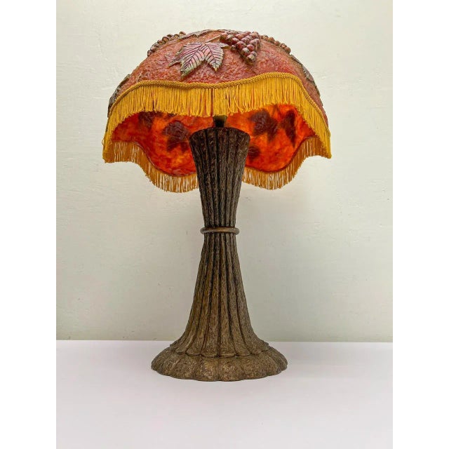 Brown Molded Plastic Sculptural Table Lamp with Grapes Decoration, 1970s For Sale - Image 8 of 18