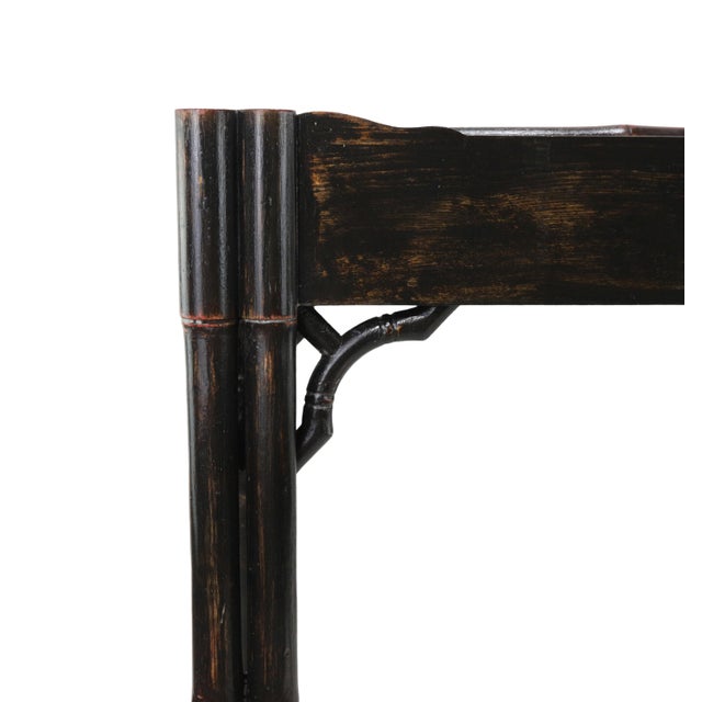 Vintage Chinese Black Lacquer Small Side Table For Sale - Image 10 of 11