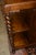 Burnt Umber Attributed to Henredon Barley Twist Dark Oak Wood End / Side Table With Center Cupboard & Shelves For Sale - Image 8 of 14