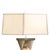 Contemporary 1990s Hand-Knotted Silver Strings Torque Accent Table Lamp - 24", Espresso Wood & Satin Nickel, Linen Shade For Sale - Image 3 of 6