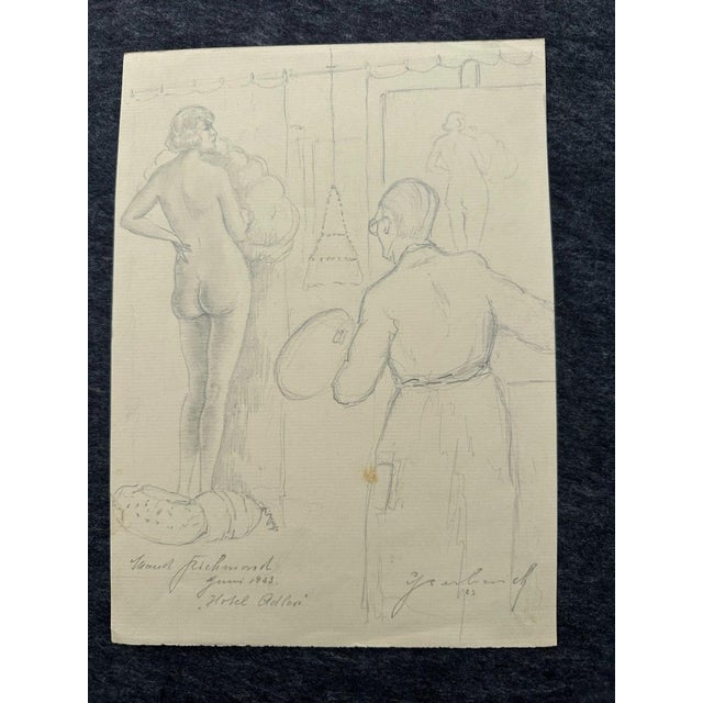 Carl Heinz Berberich, Nude Drawing, 1923, Pencil For Sale - Image 13 of 13