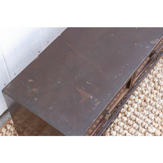 Antique Brown & Gilt Chinese Kang Table For Sale - Image 9 of 11