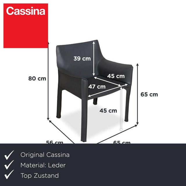 Modern CAB 413 Chairs in Grey Leather by Mario Bellini for Cassina, Set of 4 For Sale - Image 3 of 18