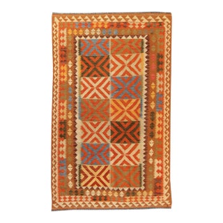 Modern Geometric Kilim Rug, 5'1" X 8'3" For Sale