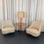 This highly collectible, three-piece Mid-Century Modern vignette is designed by Edward Wormley for Dunbar Furniture circa...