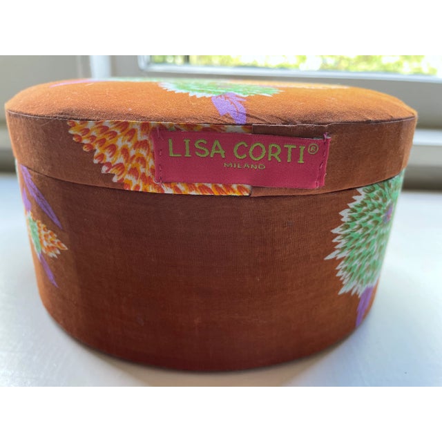 2010s Lisa Corti Silk-Covered Storage Box For Sale - Image 5 of 7