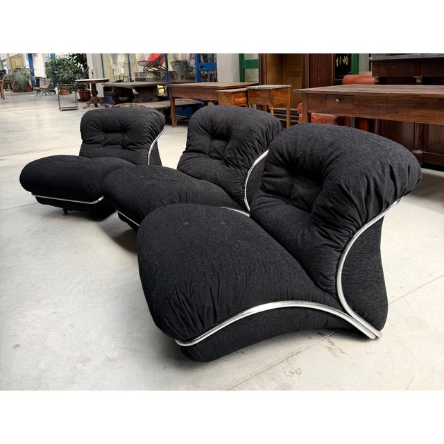 Corolla Armchairs by Ipe, 1970, Set of 3 For Sale - Image 4 of 7