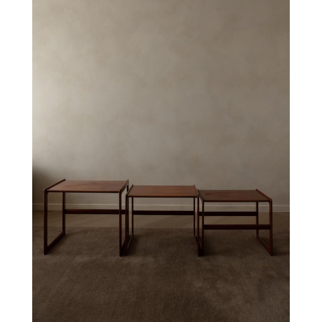 Teak Nesting Tables by Arne Hovmand-Olsen for Mogens Kold, 1960s, Set of 3 For Sale - Image 4 of 16