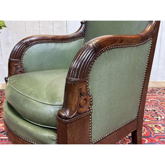 Empire-Style Mahogany Chair in Carved Mahogany, 1800s For Sale - Image 15 of 18