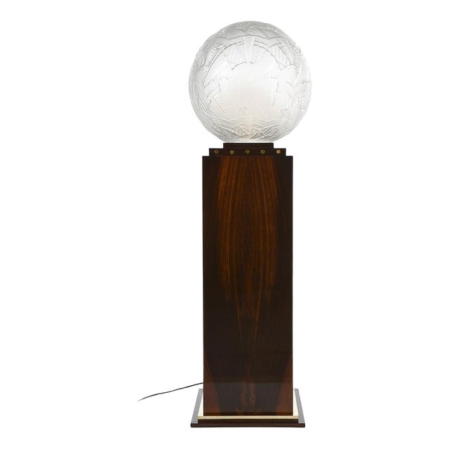 Molded Glass Ball on Tailor-Made Luminous Column from Sabino For Sale