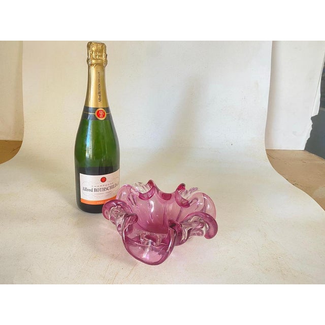 Vide Poche or Ashtray in Pink Murano Glass, Venice, Italy, 1970s For Sale - Image 15 of 16