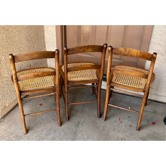 French Country Early 20th Century Antique French Style Cane Seat Chairs - Set of 3 For Sale - Image 3 of 11