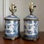Vintage Blue White Chinoiserie Ginger Jar Porcelain Brass Table Lamps - a Pair For Sale - Image 4 of 7