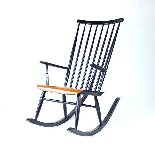 Beech Rocking Chair by Varjosen Puunjalostus, Finland, 1960s For Sale - Image 10 of 10