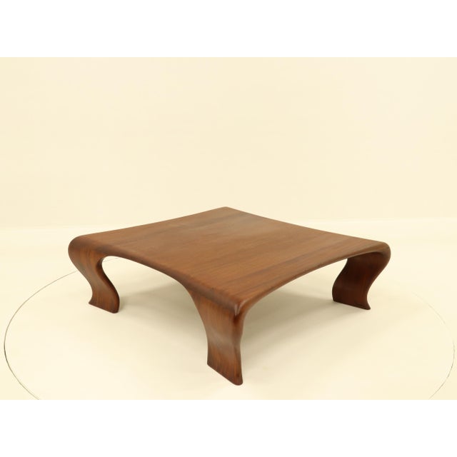 Vintage Coffee Table in Iroko by Marc Van Rampelberg, 1980s For Sale - Image 11 of 18