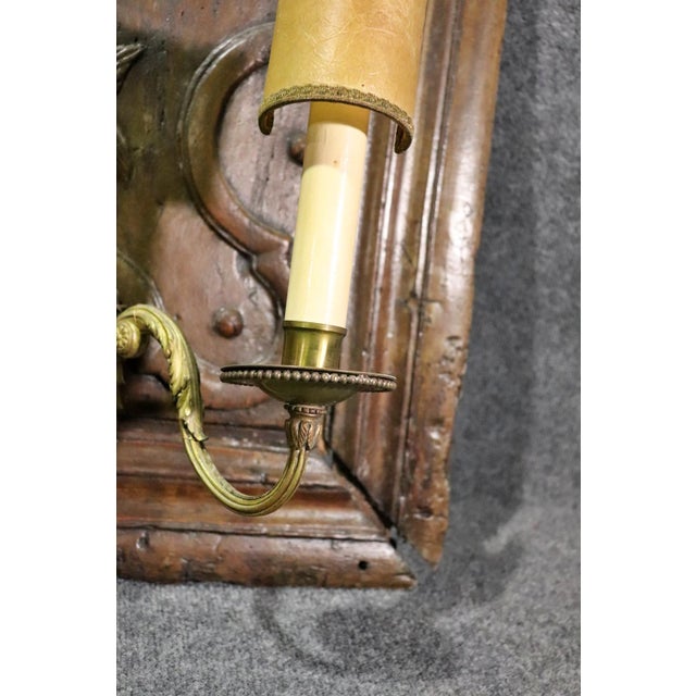 French Pair of French 19th Century Era Normandy Walnut Panel Sconces For Sale - Image 3 of 11