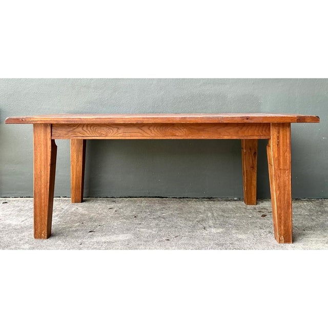 Vintage Solid Wood Farmhouse Table For Sale - Image 11 of 12