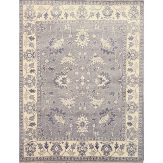 9x12 Beautiful Oriental Gray Traditional Floral Hand Knotted Wool Carpet Rug For Sale