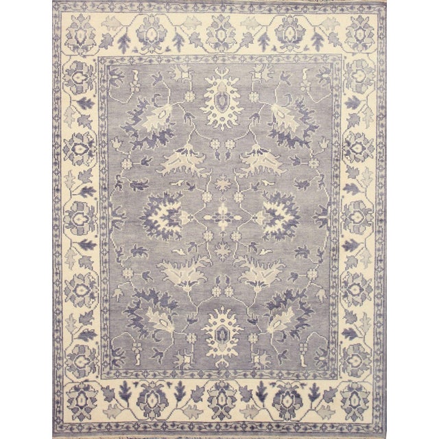 9x12 Beautiful Oriental Gray Traditional Floral Hand Knotted Wool Carpet Rug For Sale