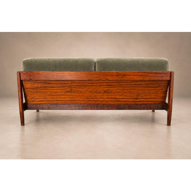 Brazilian Modern Sofa in Rosewood and Celadon Mohair, Attributed to Jean Gillon, Brazil, 1960s - Lot 703 For Sale - Image 10 of 18