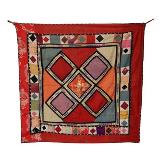 Vintage Embroidered Uzbek Wall HungTapestry, 1920s For Sale