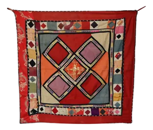 Vintage Embroidered Uzbek Wall HungTapestry, 1920s