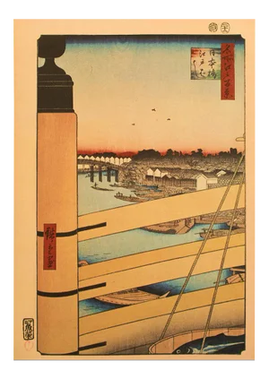 Utagawa Hiroshige "Nihonbashi and Edobashi" 1940s Reproduction Print N56