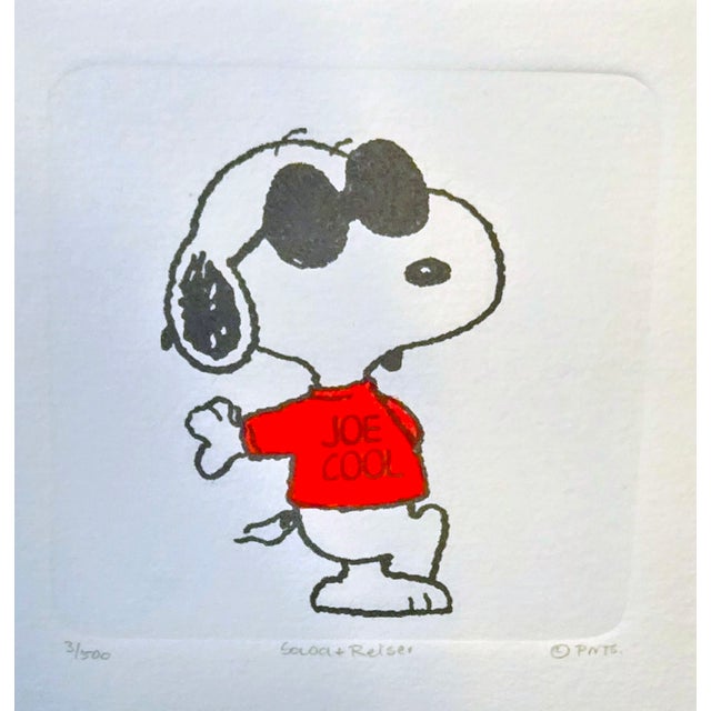 American Cool Snoopy Sowa & Reiser Limited Edition Etching 3/500, Hand-Colored, Framed For Sale - Image 3 of 8