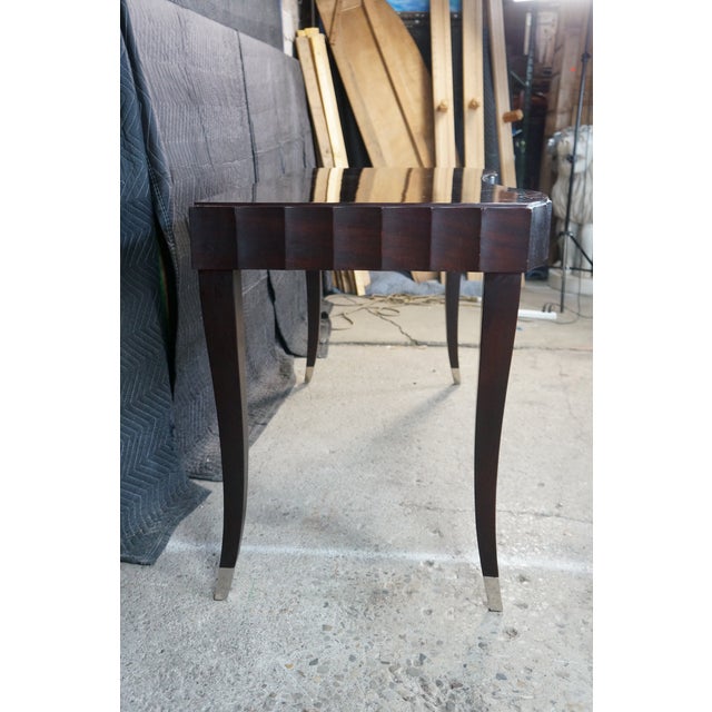Late 20th Century Barbara Barry for Baker Italian Art Deco Style Modern Mahogany Writing Desk 54" For Sale - Image 13 of 18
