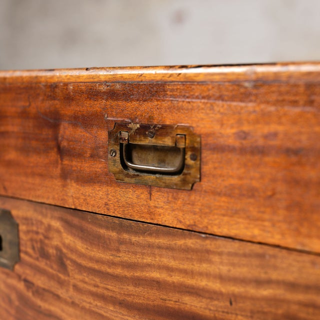 Wood 19th Century French Camphor Wooden Marine Chest For Sale - Image 7 of 9